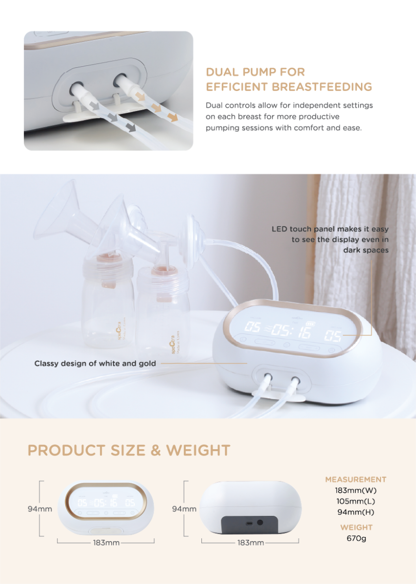 Spectra Dual Compact Portable Double Breast Pumps (Local Version)