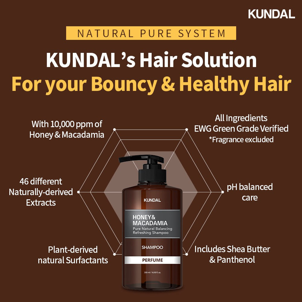 Kundal Honey & Macadamia Nature Shampoo, 500ml - Pear & Freesia (Exp 01/28)
