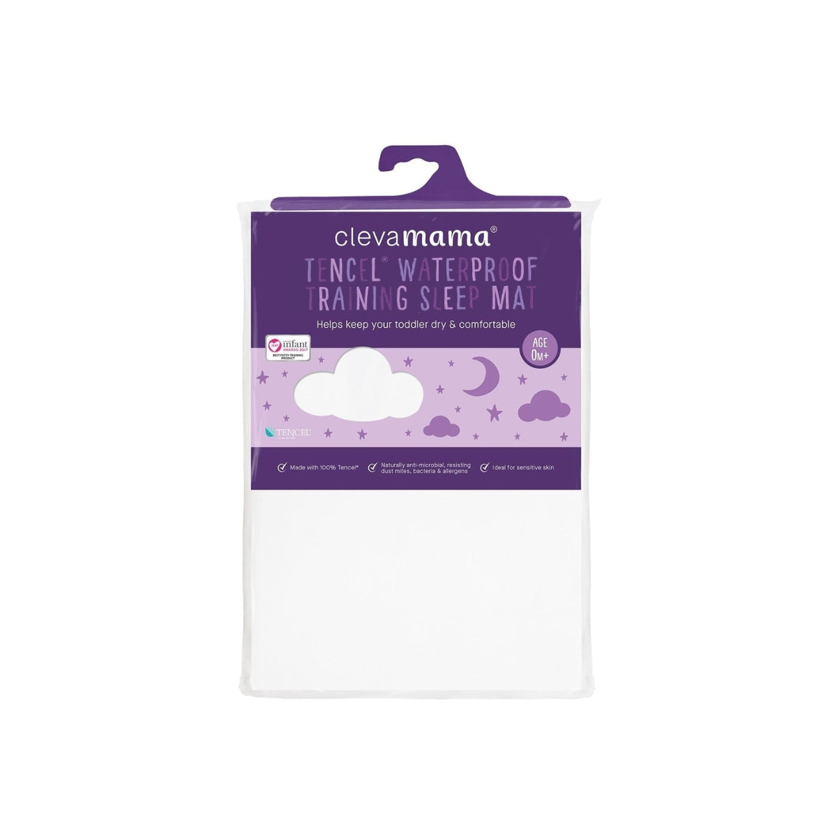 Clevamama Tencel Waterproof Training Sleep Mat (70 x 90cm) - White