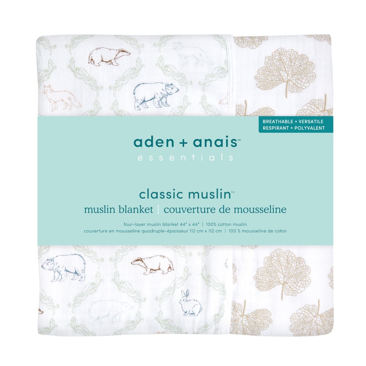 Aden Anais Essentials Cotton Muslin Blanket (44 x 44 in) - 4 Designs - Pupsik Singapore