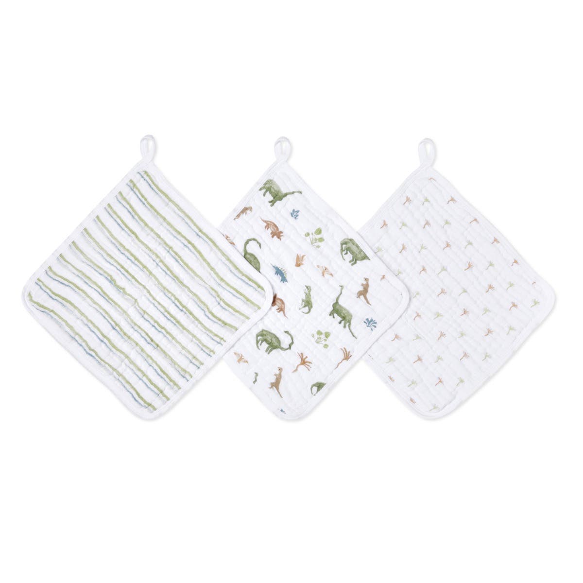 Aden Anais Essentials Cotton Muslin Washcloths, 3pk (7 designs) - Pupsik Singapore