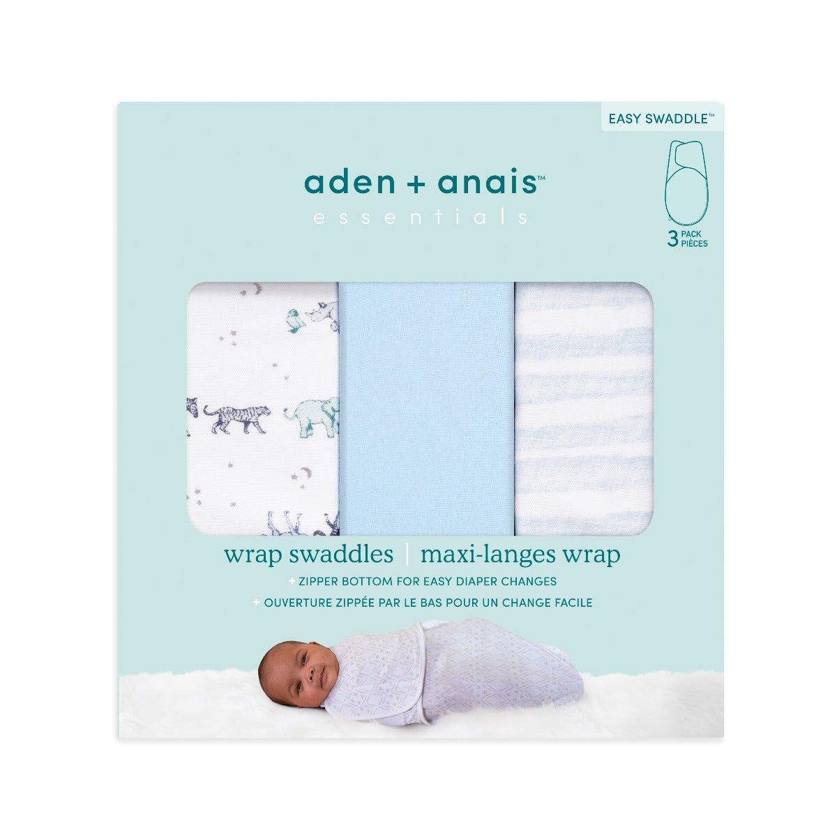 Aden Anais Essentials Swaddle Wrap  (3pk) , 0-3 months (14 Designs) - Pupsik Singapore