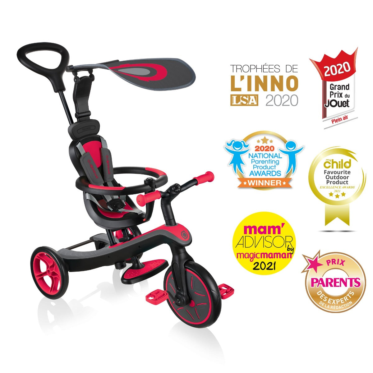 Globber Explorer Trike 4 in 1 - V3 (4 Colours) - Pupsik Singapore