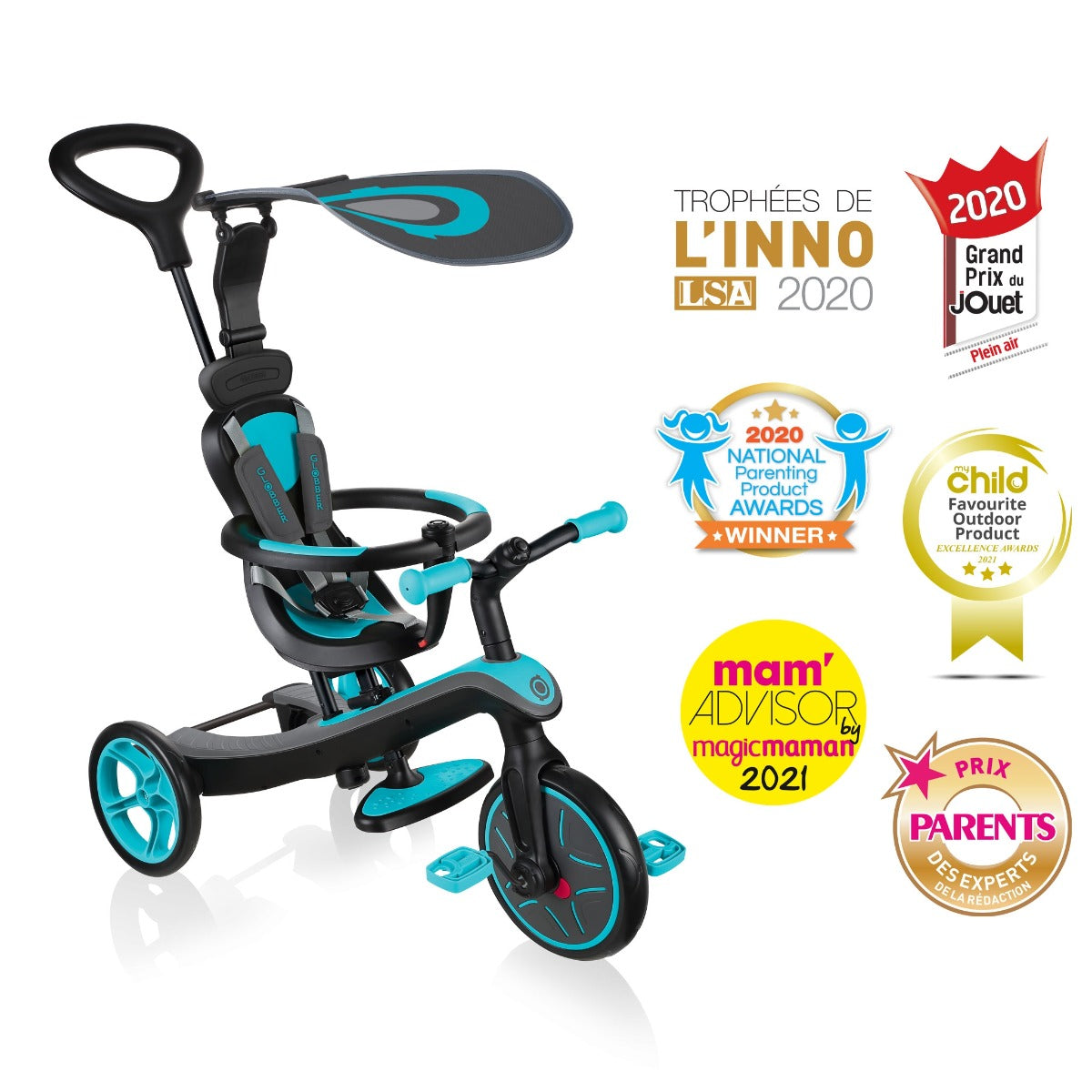 Globber Explorer Trike 4 in 1 - V3 (4 Colours) - Pupsik Singapore