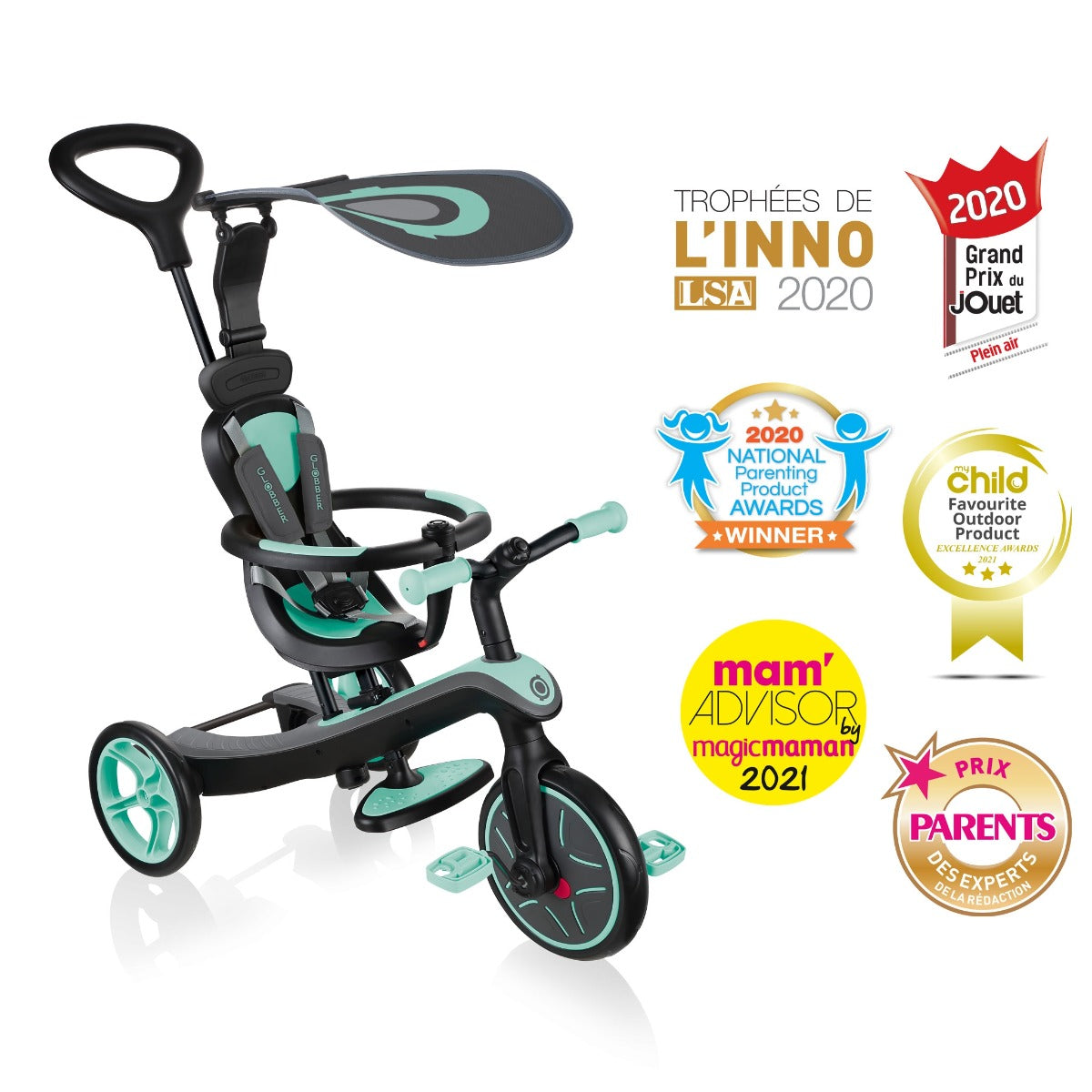 Globber Explorer Trike 4 in 1 - V3 (4 Colours) - Pupsik Singapore