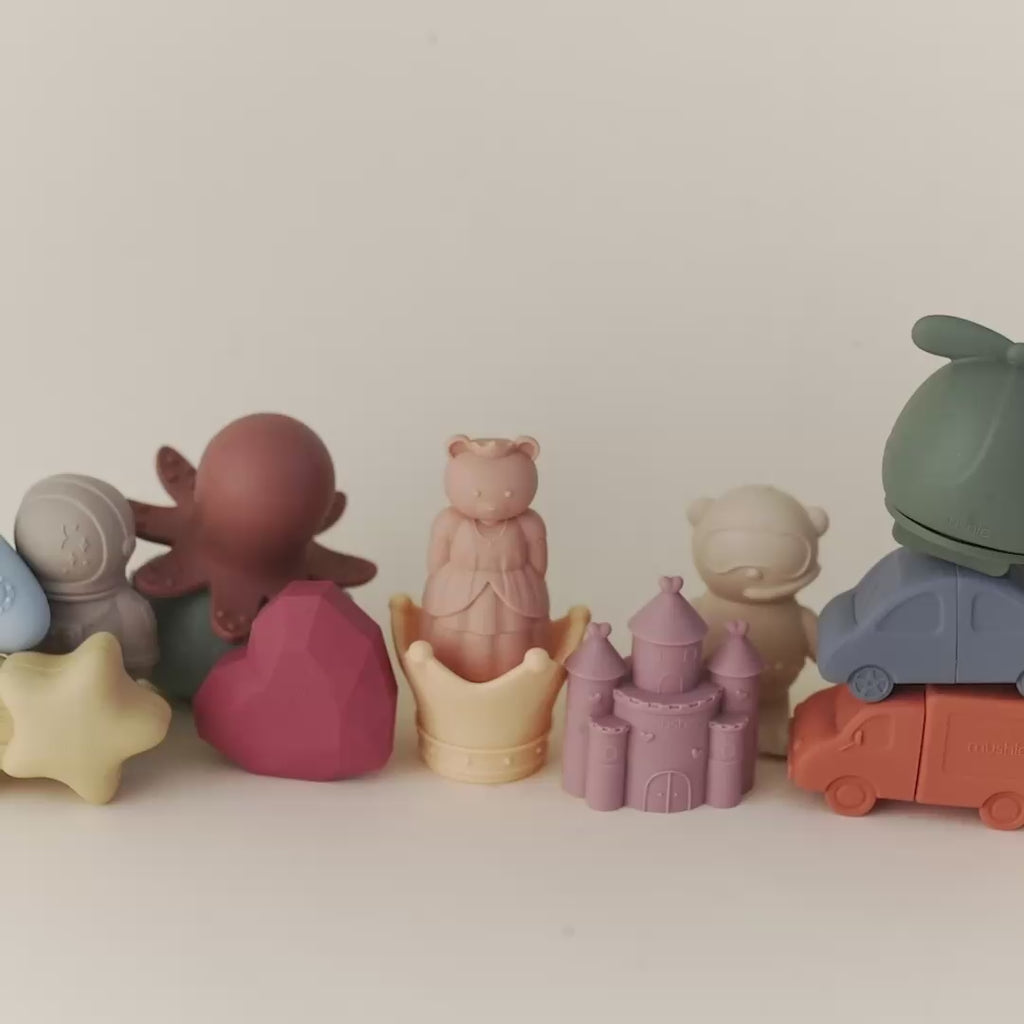 Mushie Mold Free Bath Play Set, 4pcs (3 Designs) - Pupsik Singapore