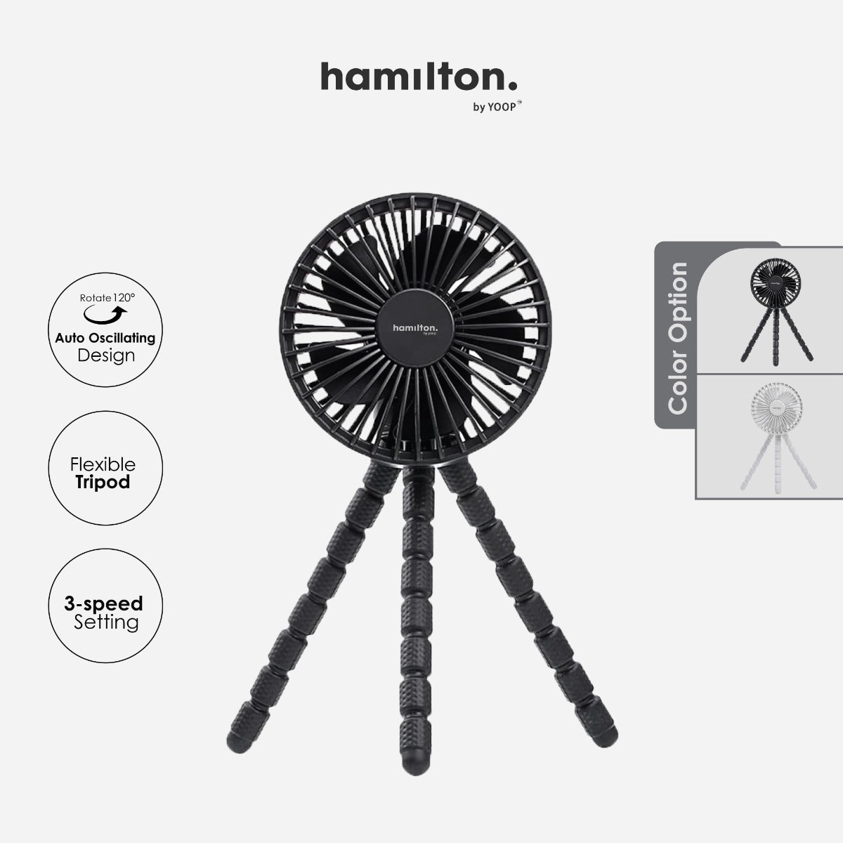 Hamilton Tripod Rotary Fan (2 Colors)