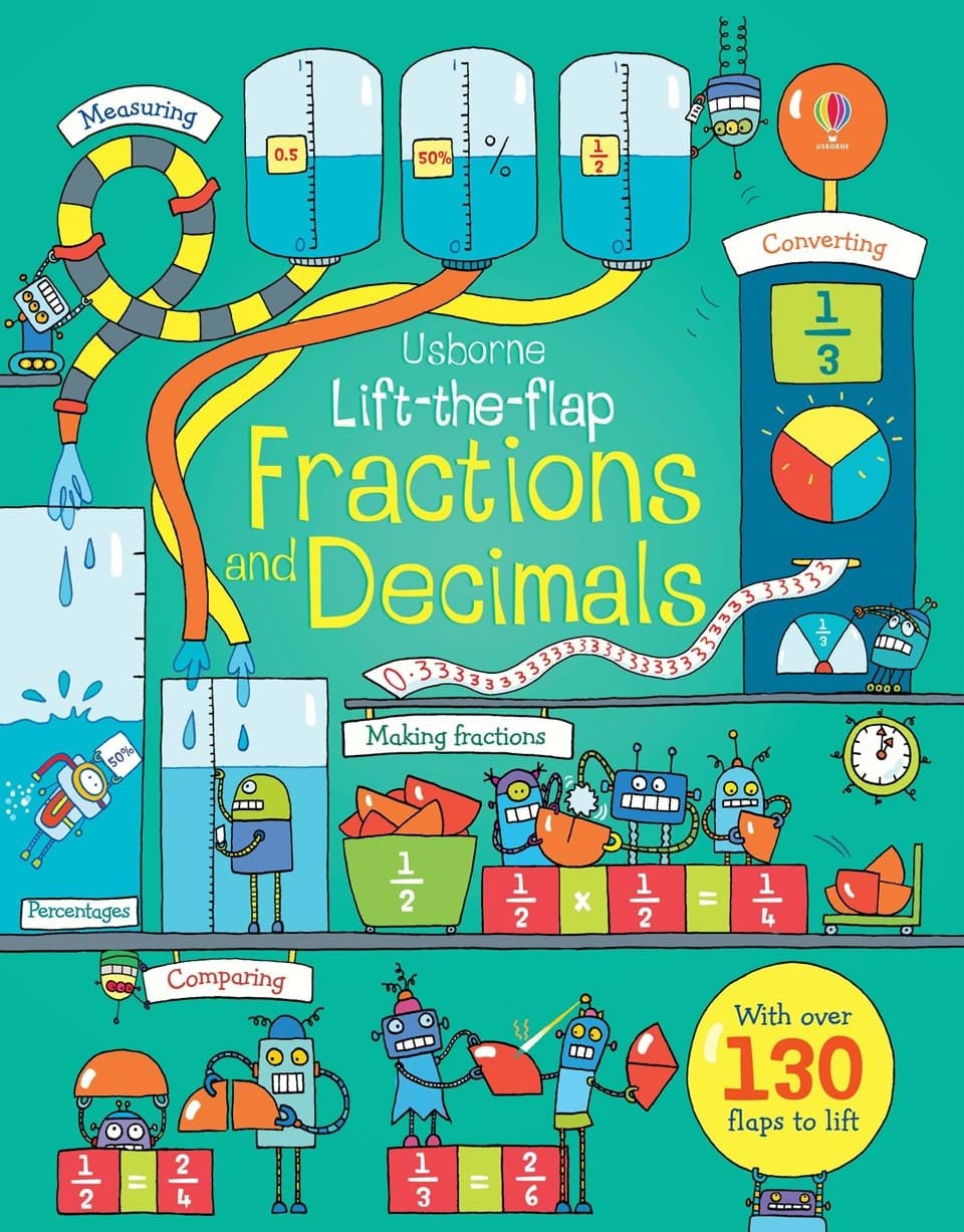 Usborne Lift-The-Flap Fractions and Decimals Board Book