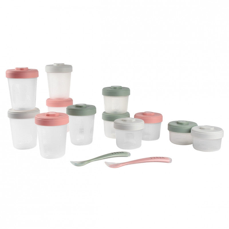 Beaba Clips Portions First Pack Meal & Food Storage Set (14pc) - Eucalyptus