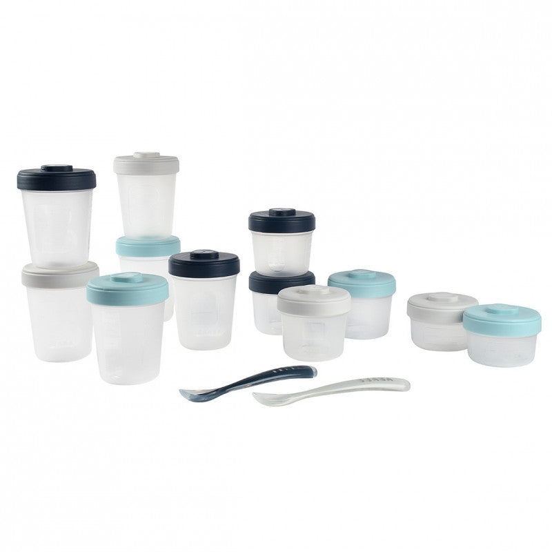 Beaba Clips Portions First Pack Meal & Food Storage Set (14pc) - Storm