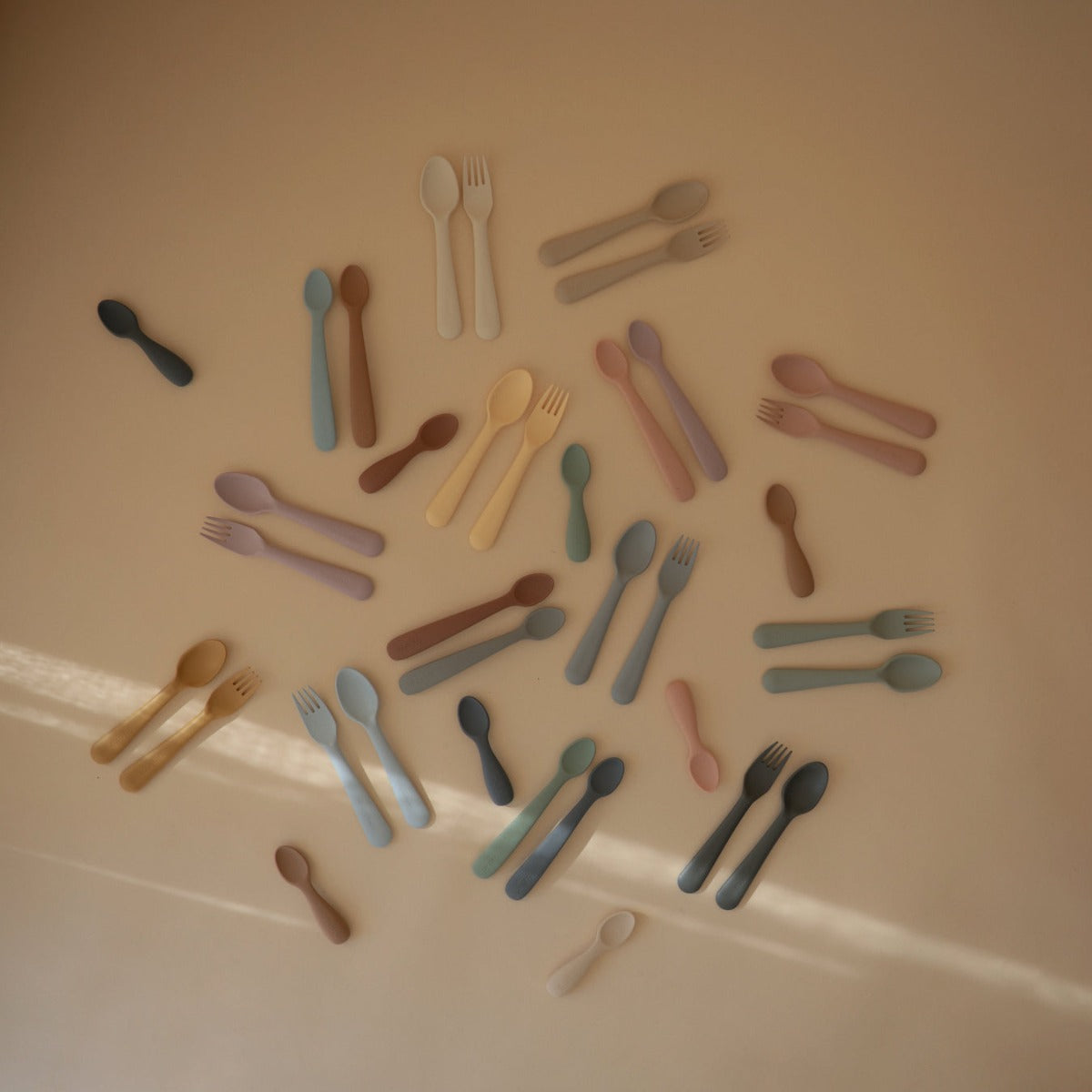 Mushie Silicone Toddler Starter Spoons, 2pk (4 Colors)