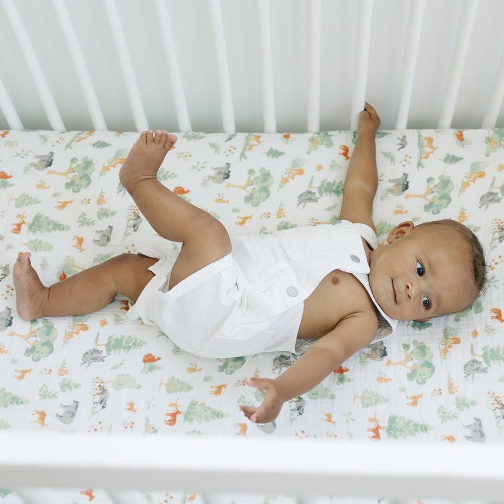 Bebe Au Lait Classic Muslin Fitted Crib Sheet (70x130cm) (18 Designs) - Pupsik Singapore