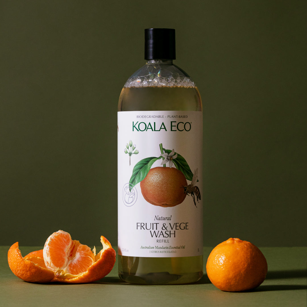 Koala Eco Natural Fruit & Vegetable Wash, 1L Refill - Mandarin Essential Oil (Exp 03/27)