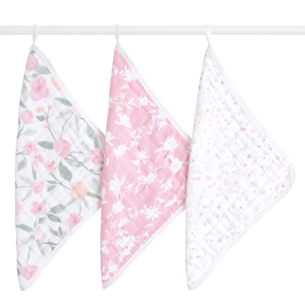 Aden Anais Boutique Cotton Muslin Washcloths, 3pk - Full Bloom