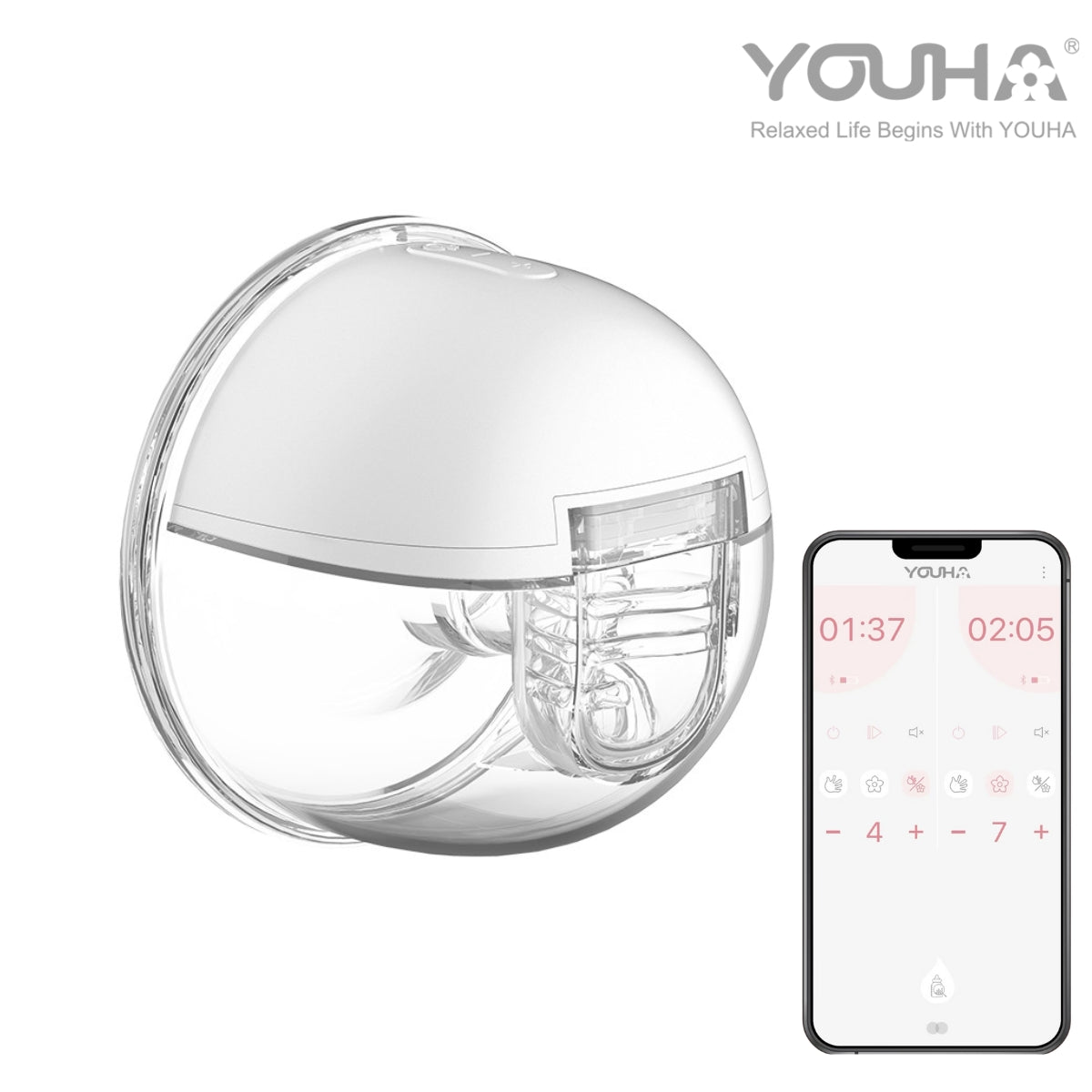 Youha The Ins (Ava) Gen 2 Wearable Handsfree Breast Pump w/ Bluetooth App