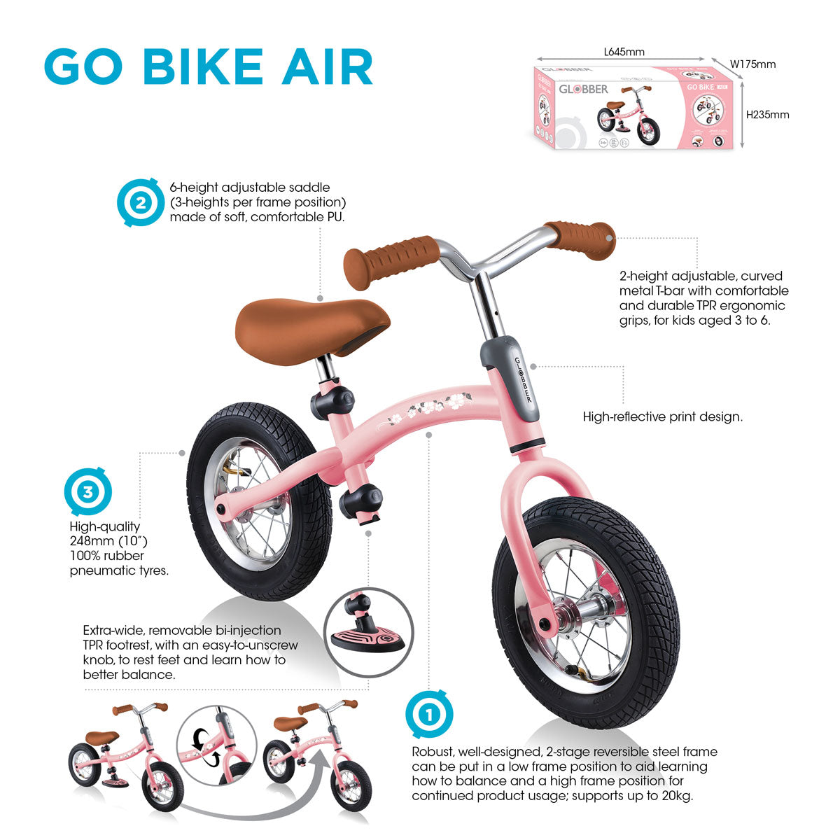 Globber Go Bike Air Balance Bike (3 Colours)