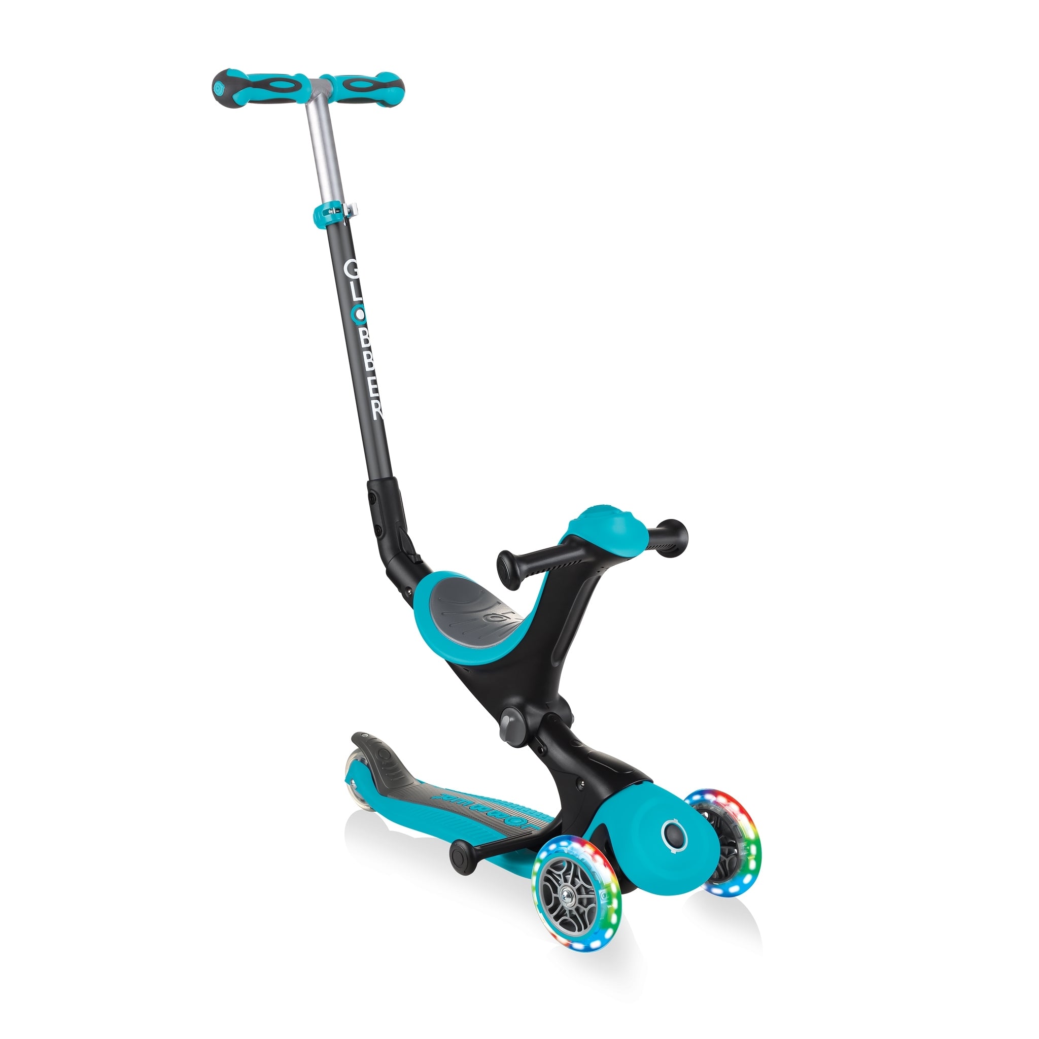 Globber GO•UP Deluxe Convertible Foldable Scooter (LED wheels) - 5 Colours