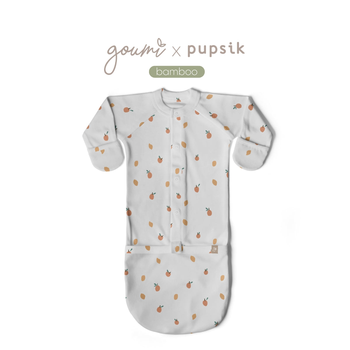 Goumi x Pupsik Bamboo 24 Hour Convertible Gown - Citrus (2 Sizes)