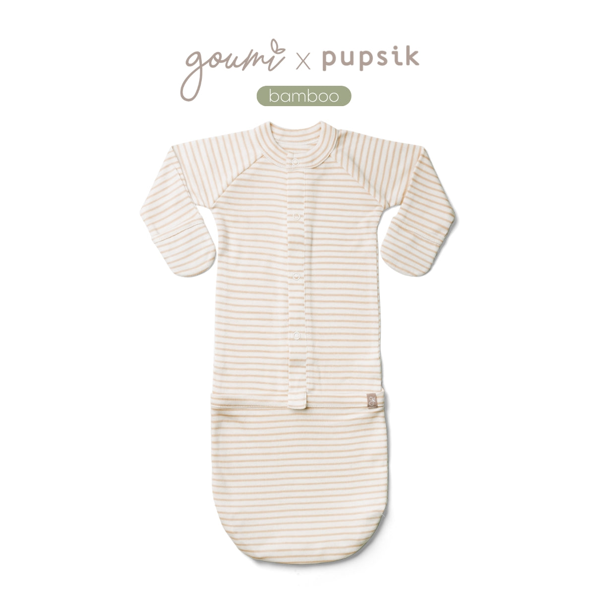 Goumi x Pupsik Bamboo 24 Hour Convertible Gown - Dune Stripes (2 Sizes)