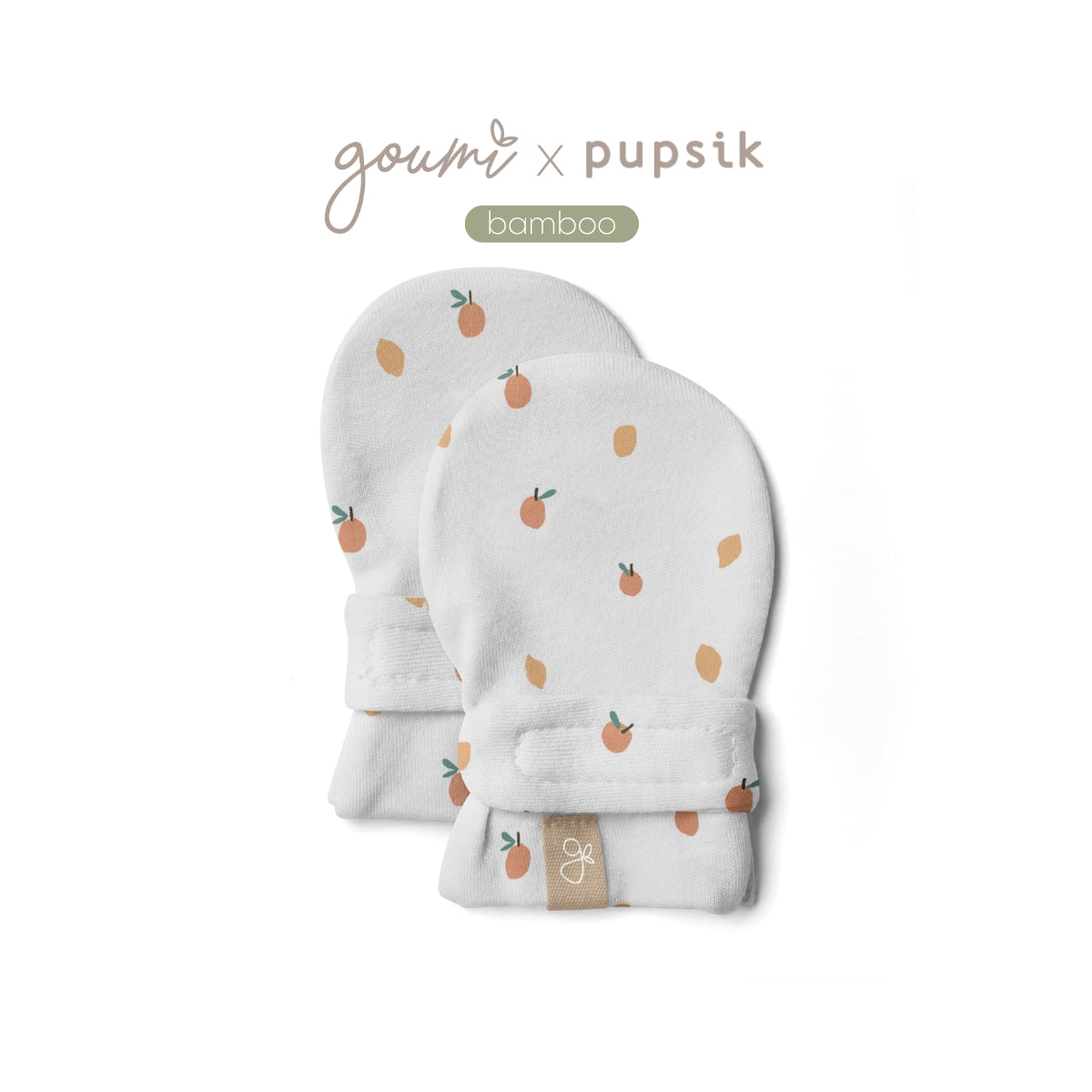 Goumi x Pupsik Bamboo Stay On Mitts – Citrus (2 Sizes)