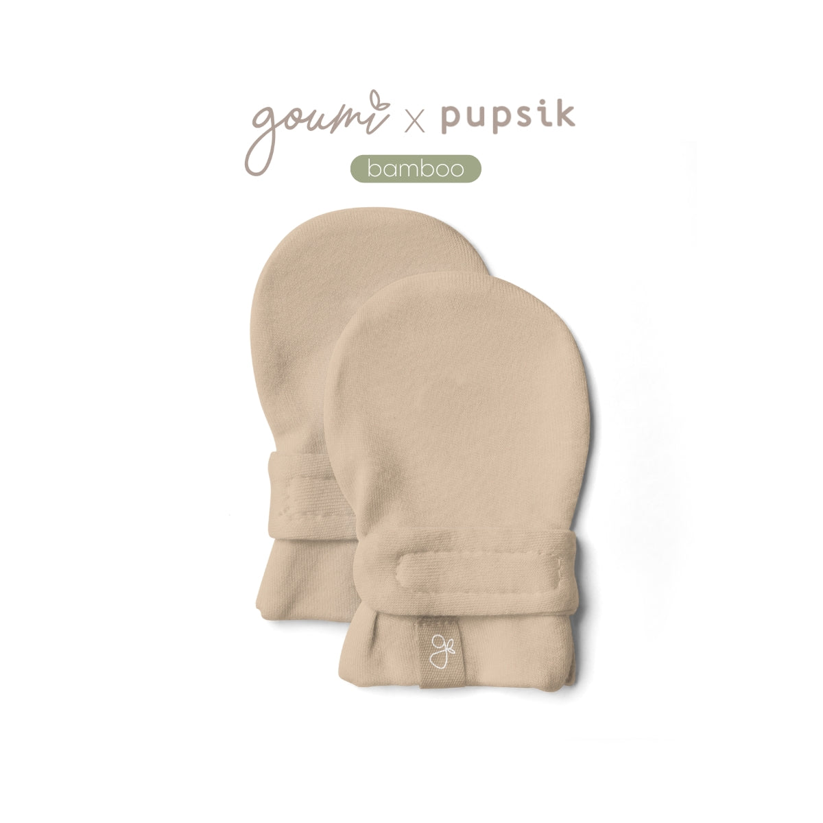 Goumi x Pupsik Bamboo Stay On Mitts – Dune (2 Sizes)