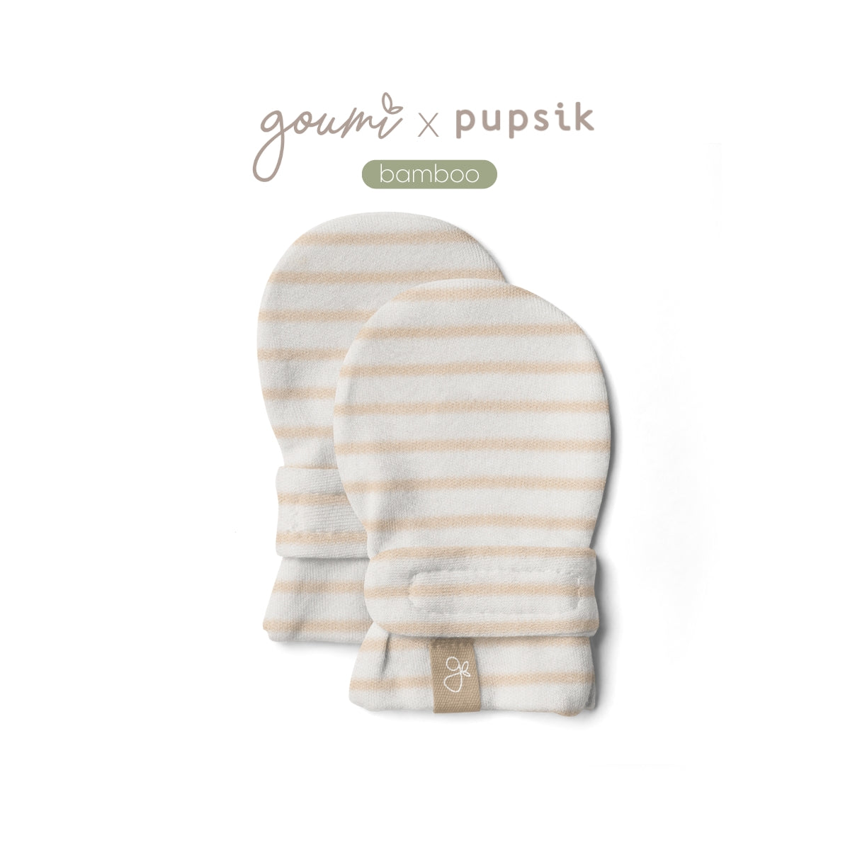 Goumi x Pupsik Bamboo Stay On Mitts – Dune Stripe (2 Sizes)
