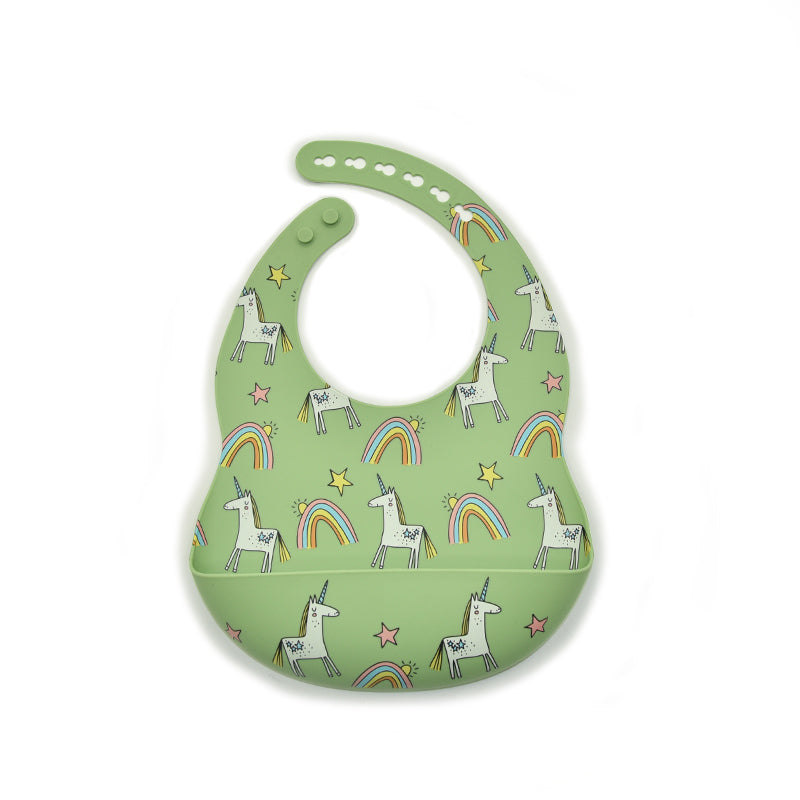 Biomom Silicone Round Baby Bib (11 Designs) - Pupsik Singapore