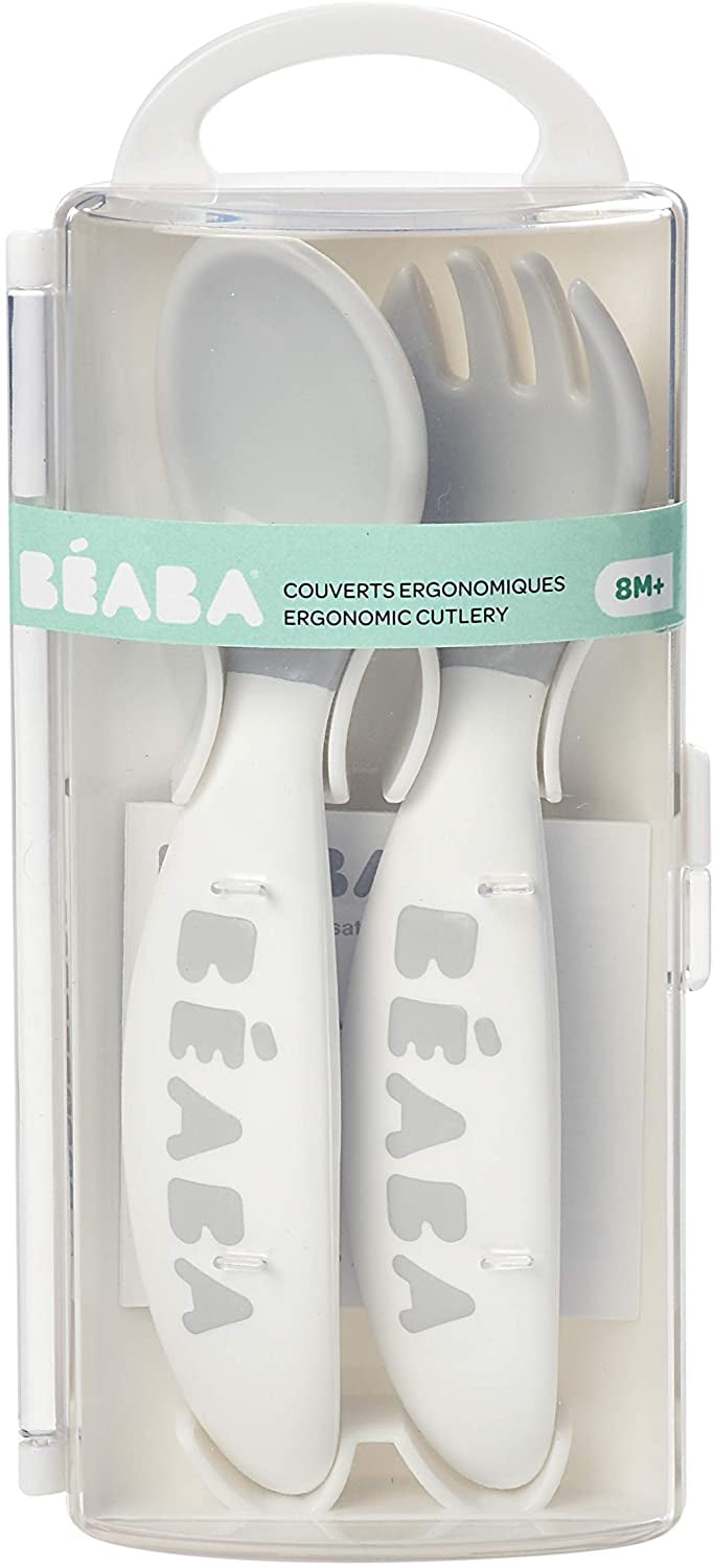 Beaba Second Stage Ergonomic Cutlery Set (3 Colours) - Pupsik Singapore