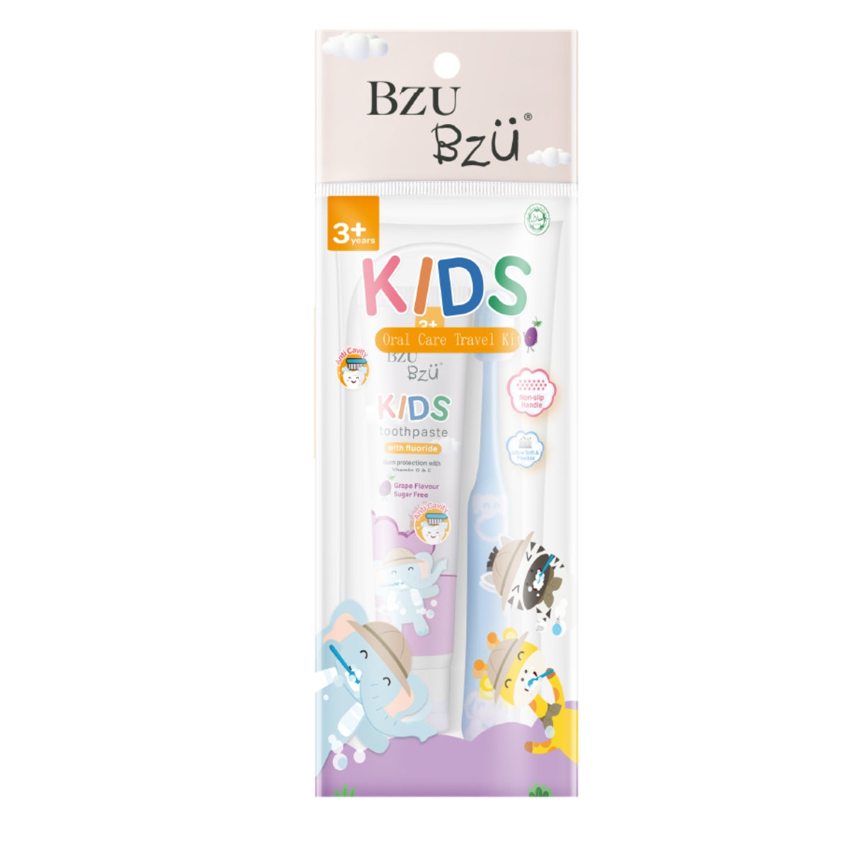 BZU BZU Kids Oral Care Travel Kit - Grape Toothpaste + Blue Toothbrush (Exp 01/27)