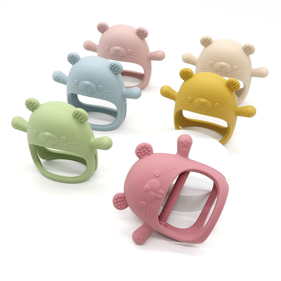 Biomom Silicone Baby Teething Mitten, Groundhog (6 Colours)