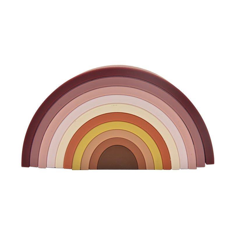 Biomom Silicone Brown Rainbow Stacking Toy, 10 pcs