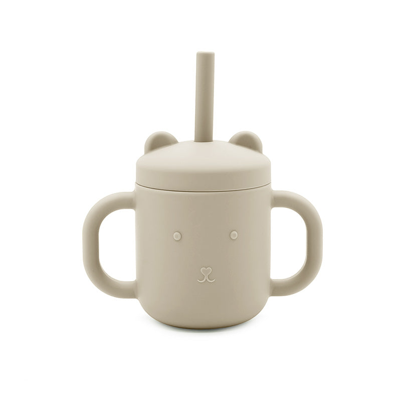 Biomom Silicone Bear Straw Sippy Cup (9 Colors) - Pupsik Singapore