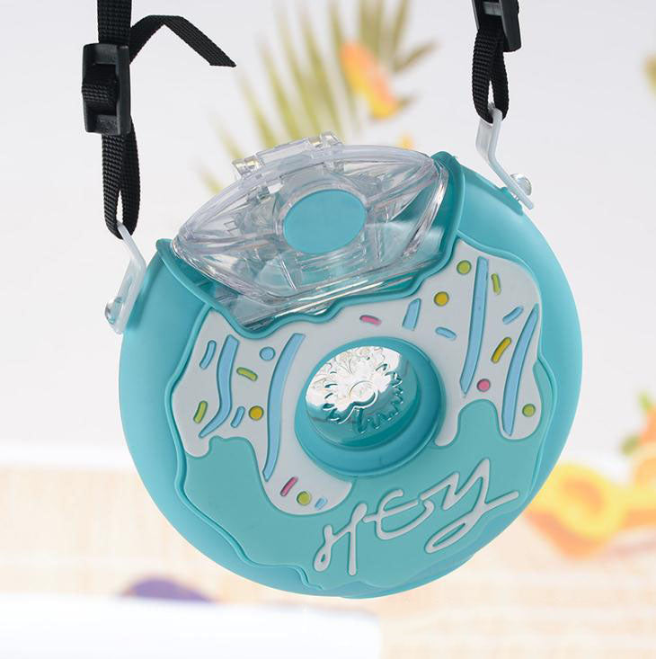 Biomom Donut Tritan Straw Drinking Bottle with Straps, 380ml (5 Designs)