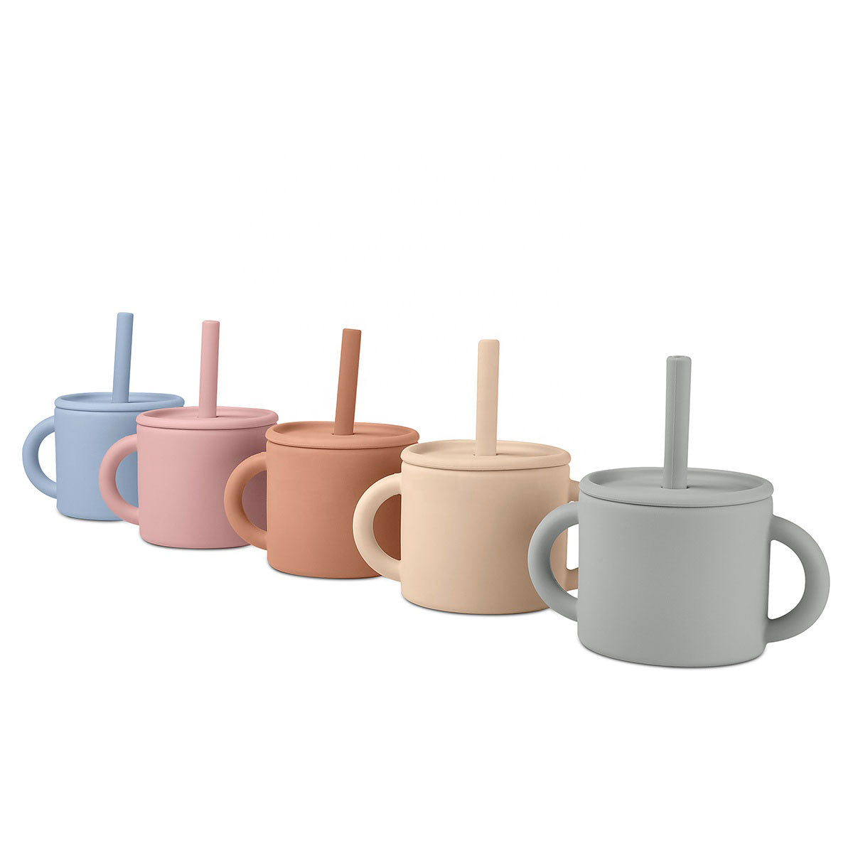 Biomom No-Spill Double-Handled Silicone Sippy Cup, 180ml (5 colors)