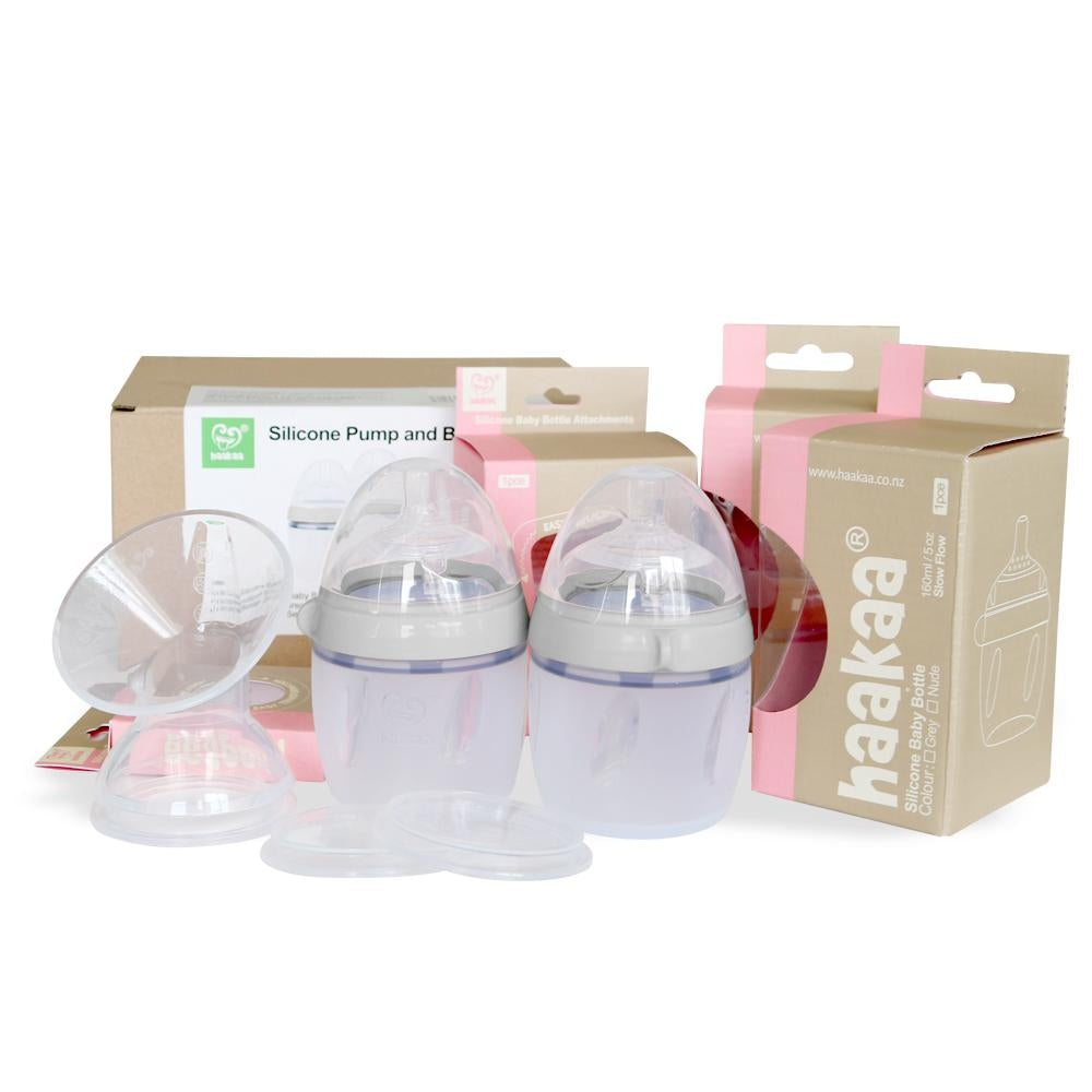 Haakaa Generation 3 Silicone Breast Pump & Bottle Pack