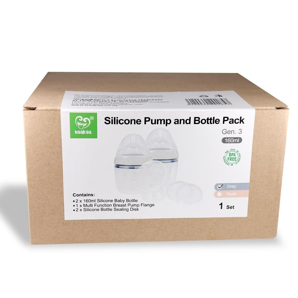 Haakaa Generation 3 Silicone Breast Pump & Bottle Pack