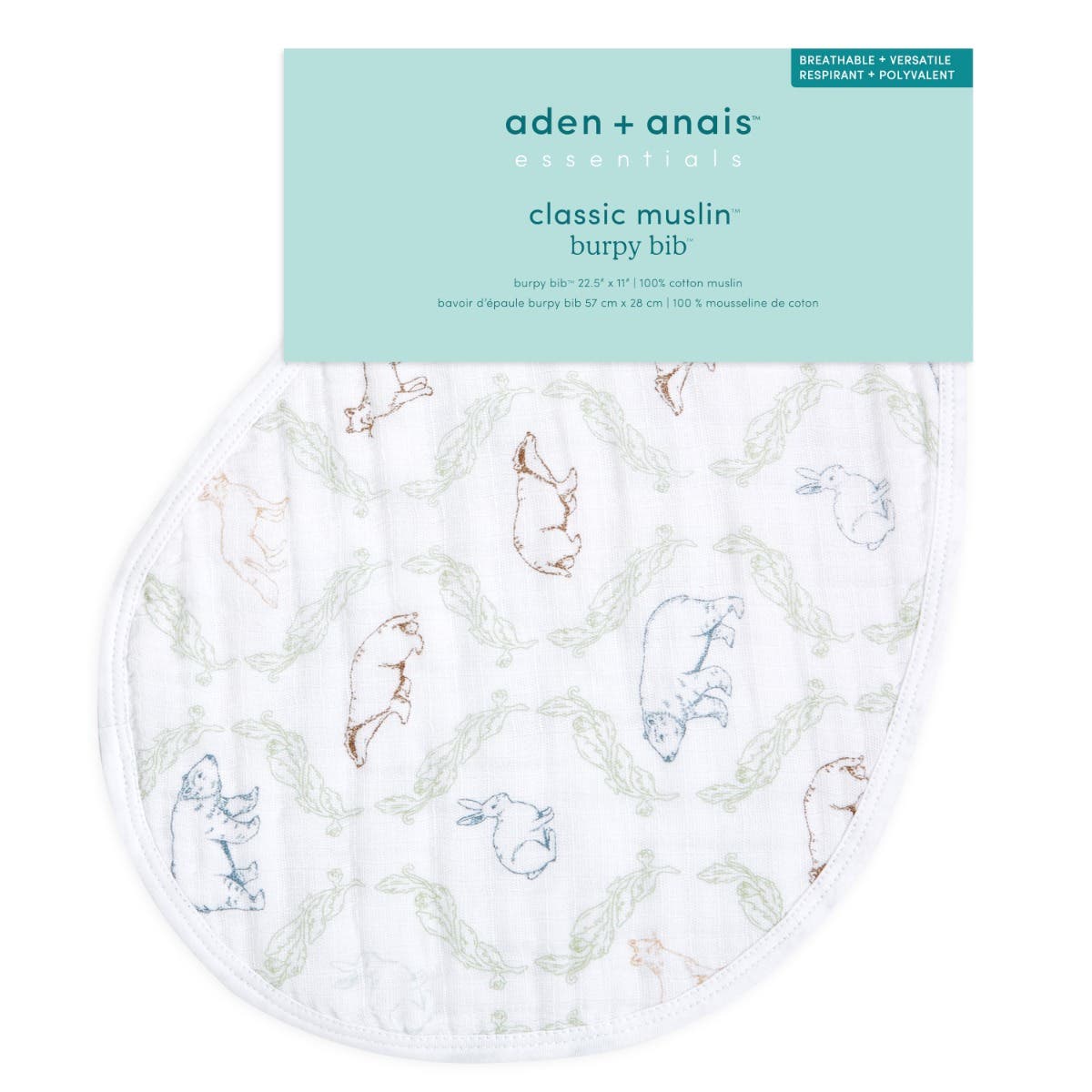 Aden Anais Essential Classic Muslin Burpy Bibs, 1pk (12 Designs) - Pupsik Singapore