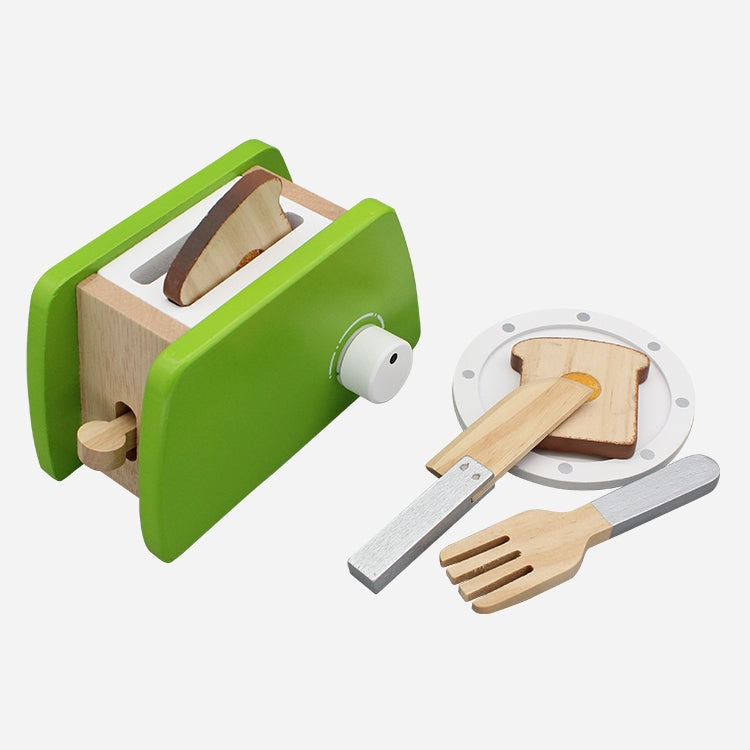 Wooden Toaster Set - Green