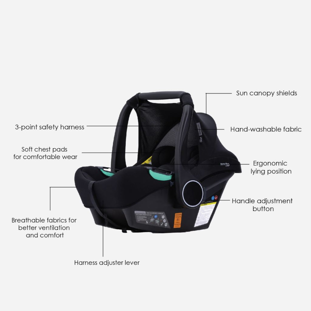 Hamilton Zeno Plus Infant Car Seat - Black