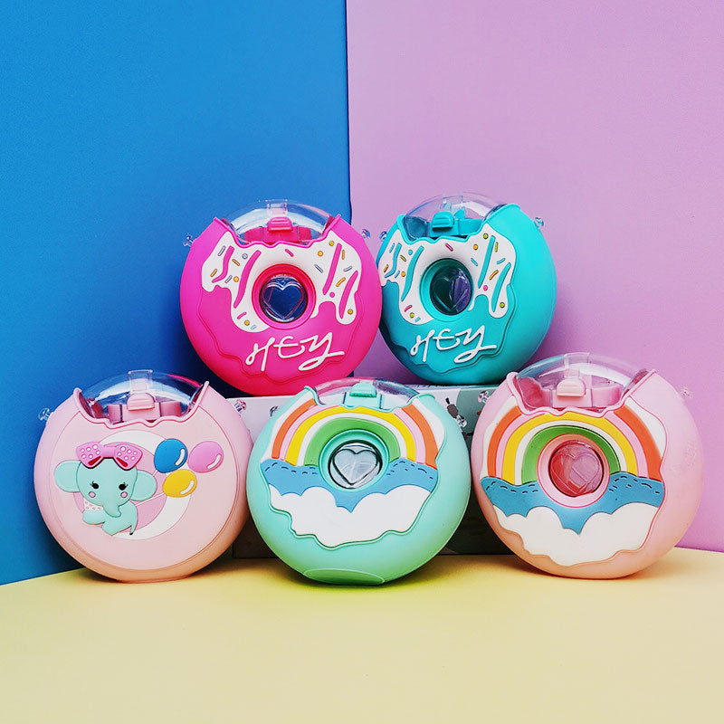 Biomom Donut Tritan Straw Drinking Bottle with Straps, 380ml (5 Designs)