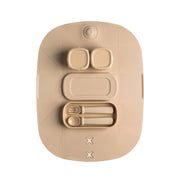 Hegen Mealtime Starter Kit with Foldable Placemat Taupe