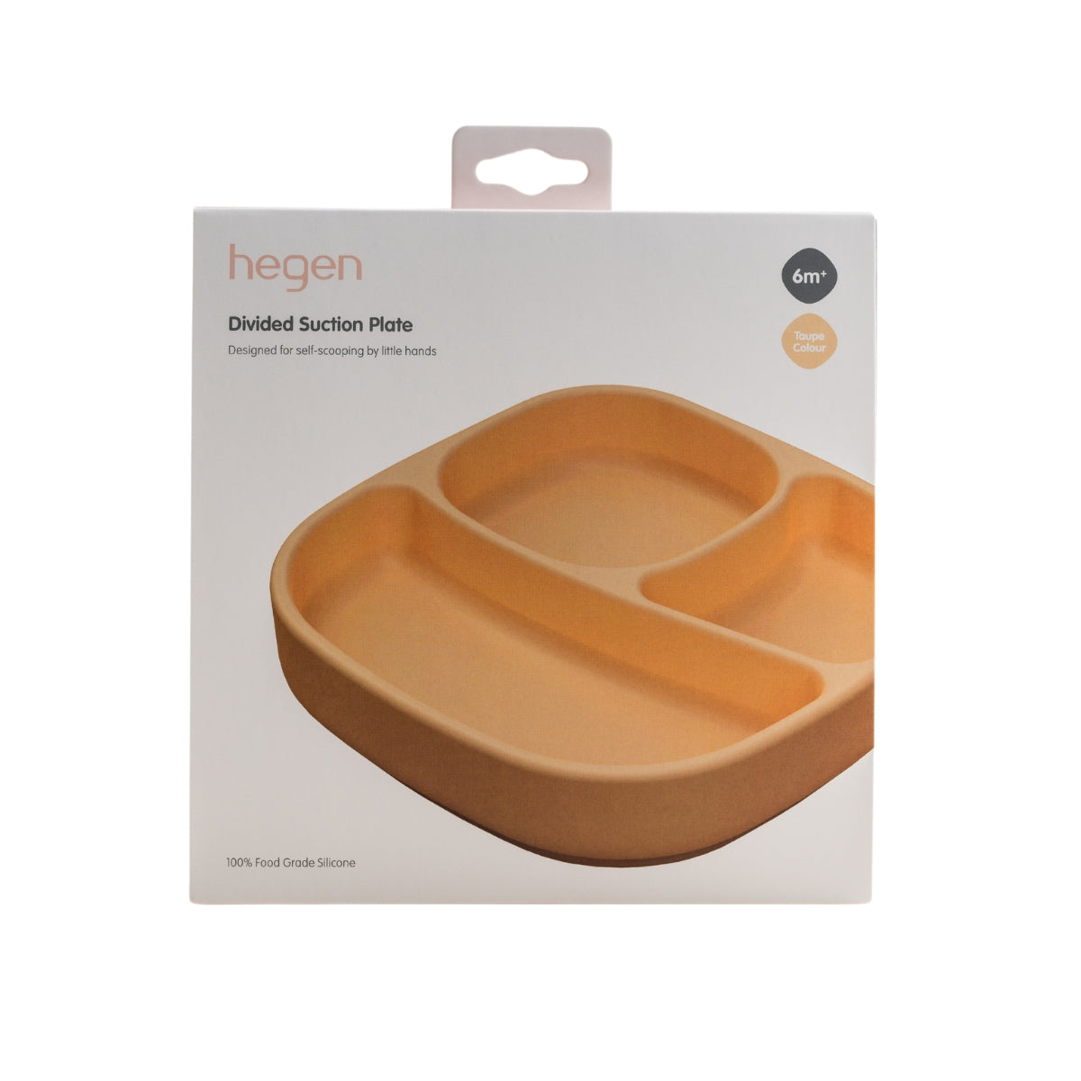 Hegen Divided Suction Plate Silicone Taupe