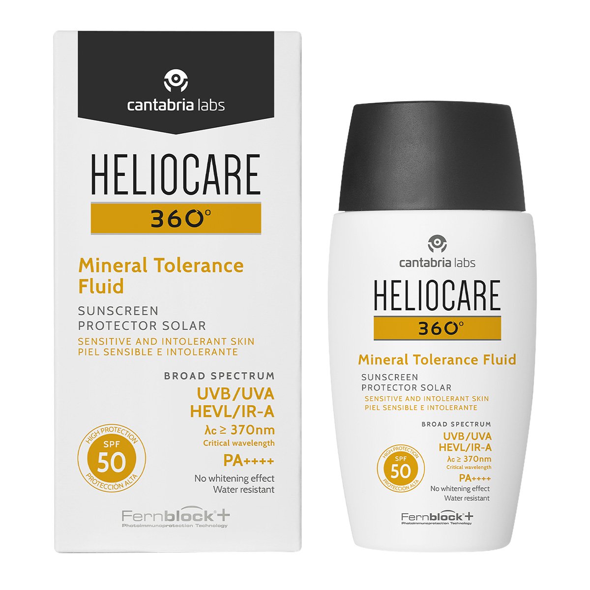 Heliocare 360º Mineral Tolerance Fluid SPF50 Sunscreen, 50ml - Exp 06/28