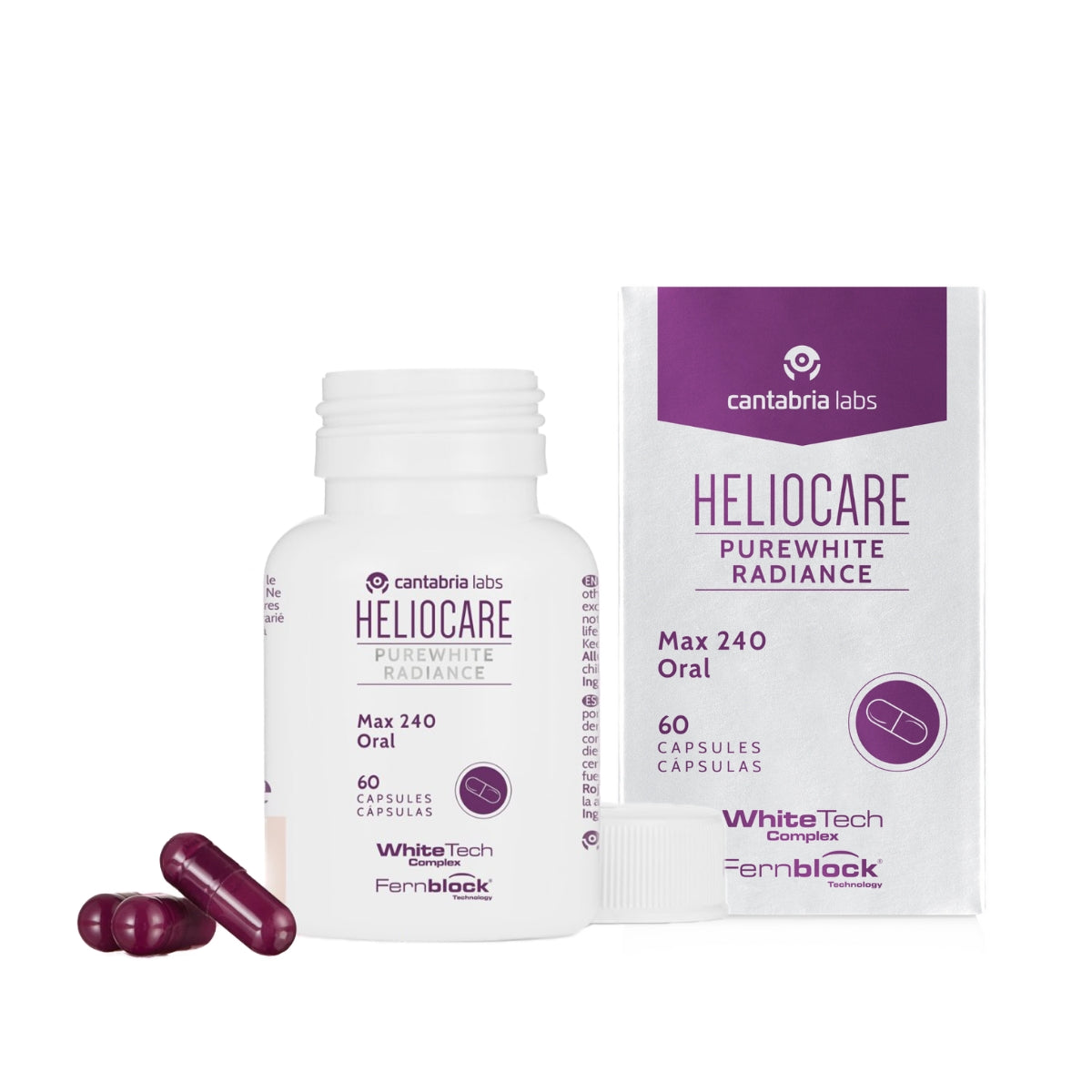Heliocare Purewhite Radiance Max 240 Oral Sunscreen, EU (60 caps) - Exp 08/26