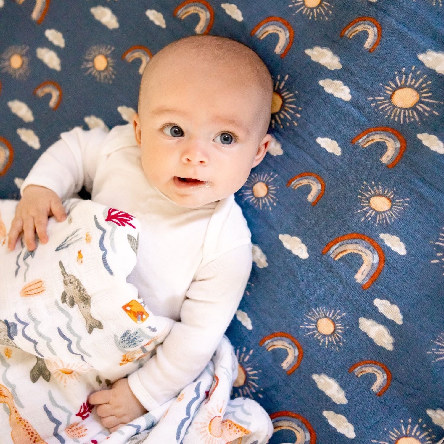 Bebe Au Lait Classic Muslin Fitted Crib Sheet (70x130cm) (18 Designs) - Pupsik Singapore