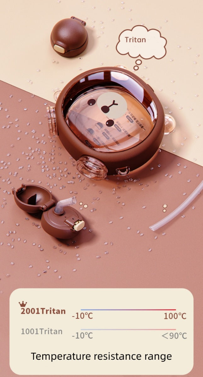 Biomom Little Bear 2-in-1 Tritan Bottle with Straps, 750ml (2 Colors)