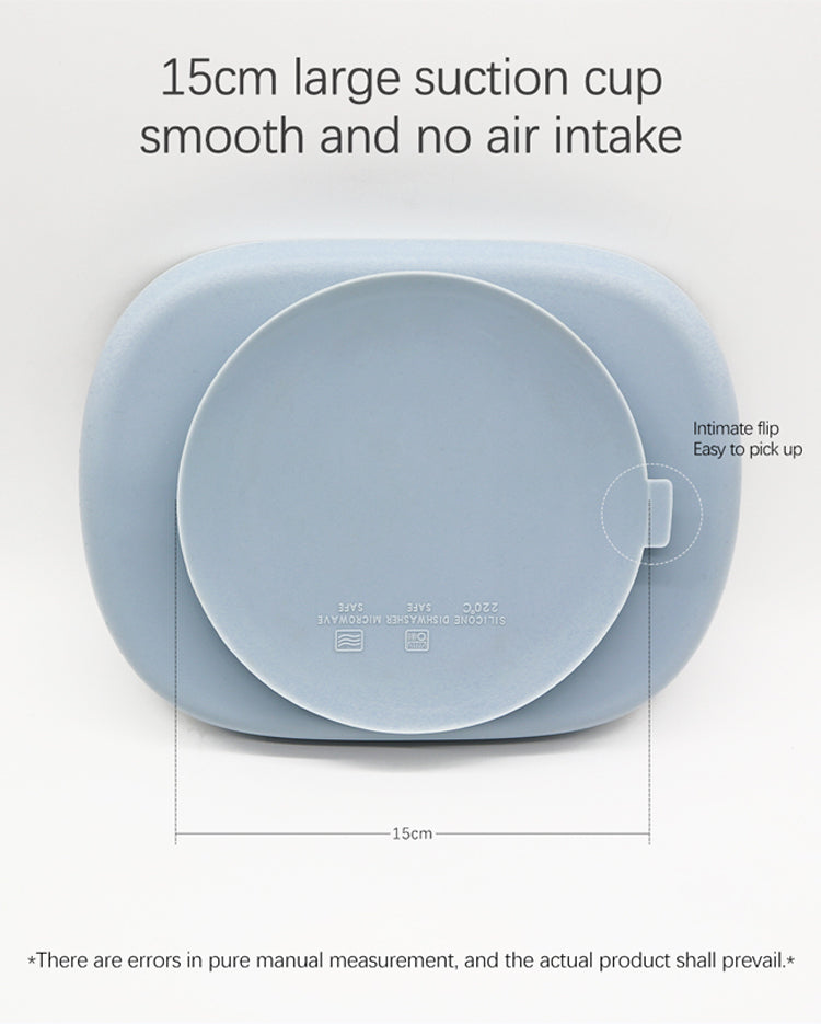 Biomom 4-Divided Silicone Suction Baby Plate with Translucent Cover (12 Colors)