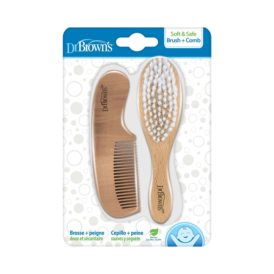 Dr Brown's Soft and Safe Baby Brush + Comb