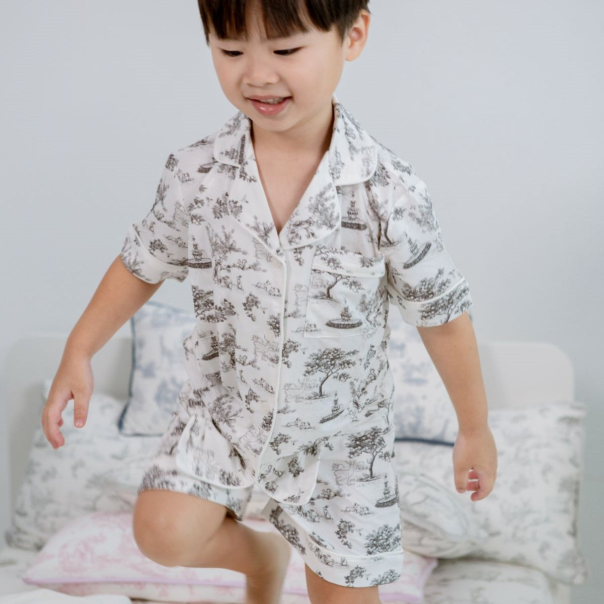 House of Holly Classic PJ Lounge 2-Piece Set -  Garden Toile Noir (3 Sizes)