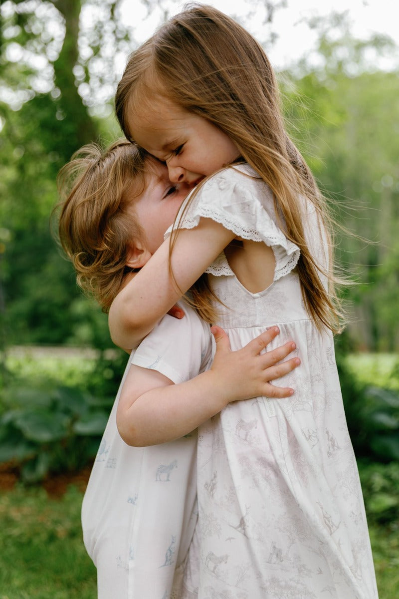 House of Holly Flutter Broderie Dress - Wild Toile Grey - 2-3Y